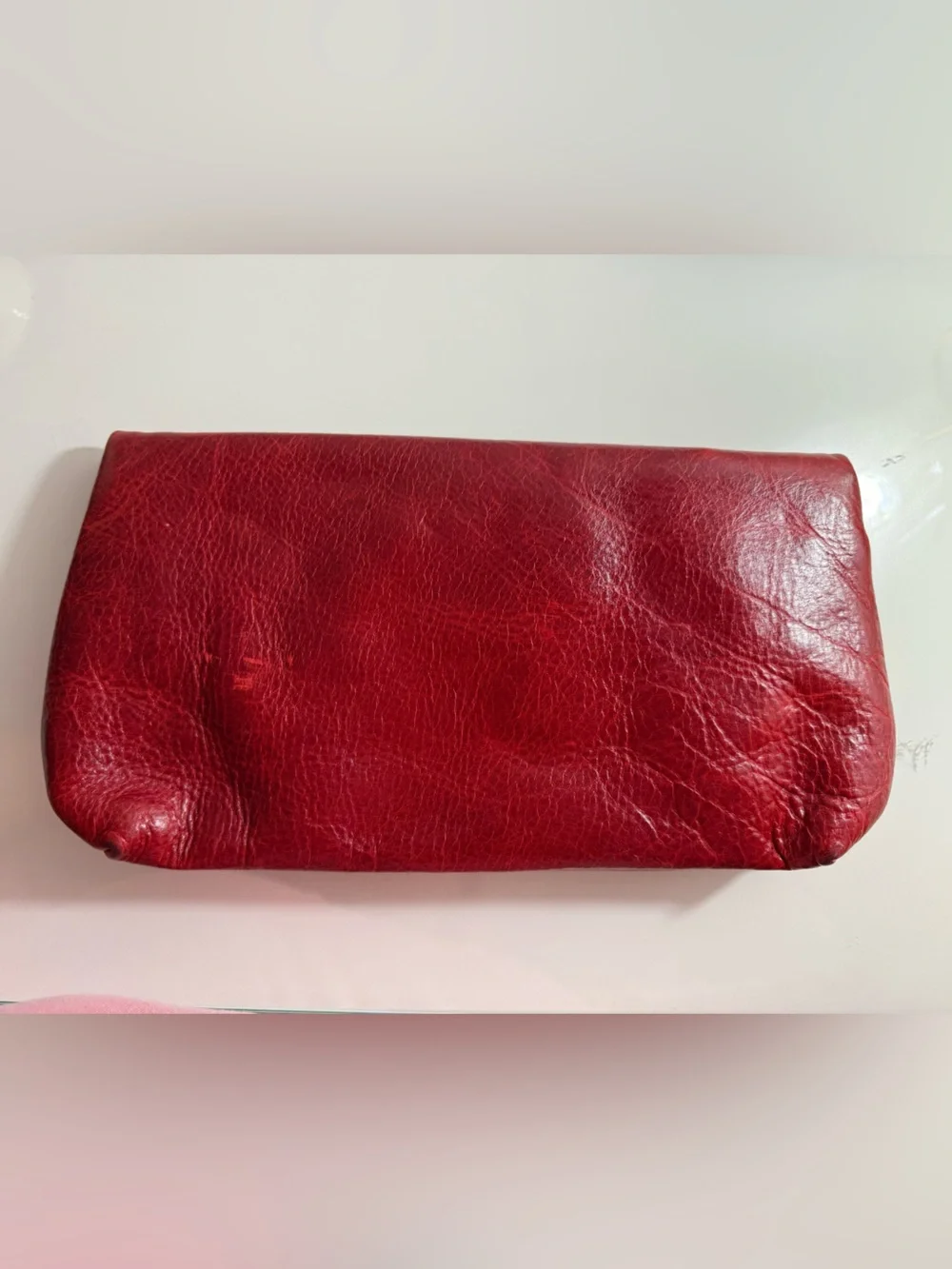 Patricia Nash Red Leather Wristlet Clutch